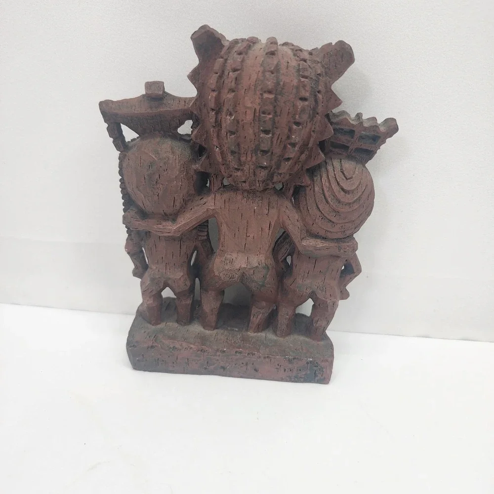 Vintage 3 Tiki Warrior Gods Resin Figurine Hawaiian Polynesian 6